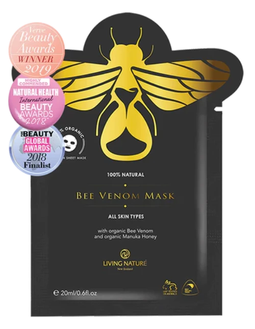 Living Nature’s Bee Venom Mask combines organic Bee Venom with the natural botanicals of organic Mānuka Honey and certified organic Coconut Oil to create a mask that plumps, tightens, and reduces the appearance of fine lines and wrinkles, giving skin a healthy and youthful glow.