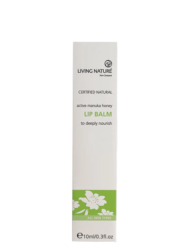 Living Nature's certified natural Lip Balm smooths and protects your lips by sealing in moisture and preventing dehydration. Active Mānuka Honey naturally moisturises, and its antimicrobial and healing properties help heal split or chapped lips. Crafted with soothing Calendula, Avocado Oil and Jojoba Oil for additional nourishment, our certified natural Lip Balm will leave your lips beautifully soft and supple.