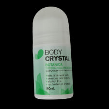 BODY CRYSTAL Botanica Roll On 80ml The Body Crystal Ascending waters over thousands of years has formed this impressive crystal, its double mineral qualities prevent bacteria forming in perspiration which is the cause of body odour. This incredible substance has been used for centuries as a natural astringent and for its natural anti-bacterial and anti-fungal properties.