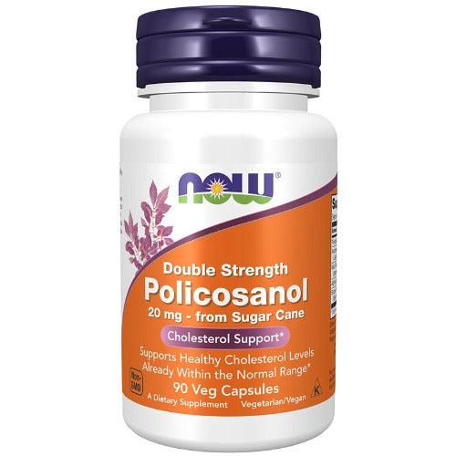 NOW Foods Policosanol, Double strength 20mg 90 Veg Capsules 1st Stop, Marshall's Health Shop!  What is what is Policosanol Double Strength?  Policosanol is a blend of long-chain fatty alcohols (LCFAs) derived from sugar cane. LCFAs are naturally occurring plant waxes. Studies indicate that these plant waxes may help to support cholesterol levels already within the normal range.