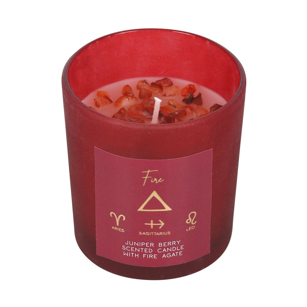 Crystal Chip Candle Fire Element Juniper Berry