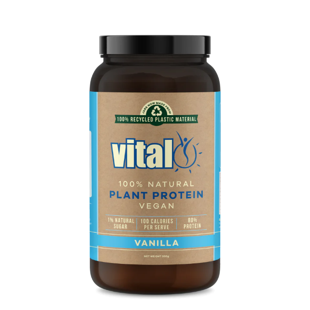 Vital Plant Protein Vanilla 1kg 1st Stop, Marshall's Health Shop!  If you’re looking for a protein supplement to help your body function at its best, you can rely on Vital Protein Powder. It contains over 18 amino acids, matching the profile of whey proteins which is unique for a vegetable protein. The protein is extracted from the highest quality European golden peas. This complete protein digests easily without causing bloating.