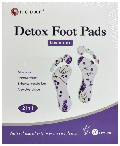 HODAF Detox Foot Patches - Lavender 10pk. HODAF ® NATURAL PADS FOR THE DETOXIFICATION OF YOUR BODY. An effective and natural method for the detoxification of your body, the improvement of your sleep quality and the reduction of stress