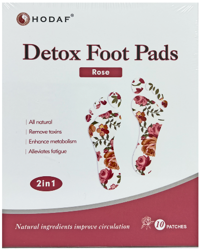 HODAF Detox Foot Patches - Rose 10pk. HODAF ® NATURAL PADS FOR THE DETOXIFICATION OF YOUR BODY.  An effective and natural method for the detoxification of your body, the improvement of your sleep quality and the reduction of stress