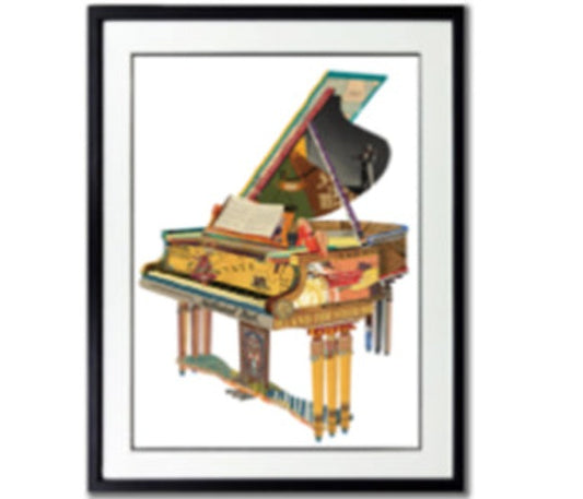 Kaku Piano Collage Art with Black Frame Size: 72 x 90 x 4 cm  SKU: YS-283