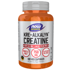 NOW Foods Kre-Alkalyn® Creatine 120 Veg Capsules 1st Stop, Marshall's Health Shop!  Kre-Alkalyn® is a form of creatine that reaches muscle cells at its maximum strength and purity.* This unique pH-buffered formula is stable throughout the GI tract, which may prevent its breakdown and allow it to enter the muscle tissue fully potent, thus effectively eliminating the uncomfortable stomach distress, gas, and bloating that is associated with other creatine supplements.