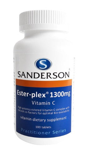 SANDERSON™ Ester-Plex® 1300mg is a very high strength, easy to swallow vitamin C which contains the same natural metabolites as our chewable product to ensure optimum bio-availability to the body, so that the vitamin C is absorbed better than ordinary vitamin C. The vitamin C in Ester-Plex®is also buffered to reduce the chance of gastric upset.