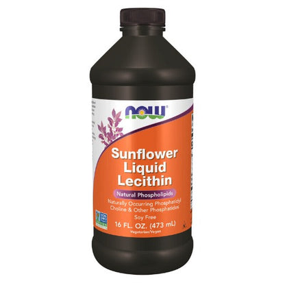 NOW Sunflower Liquid Lecithin 473ml. What is Sunflower Liquid Lecithin?  NOW® Sunflower Liquid Lecithin has Phosphatidyl Choline, the most abundant phospholipid in the cell membrane. It also naturally abounds in Phosphatidyl Inositol, Phosphatidyl Ethanolamine, and essential fatty acids. Lecithin aids in emulsifying fats, enabling them to be dispersed in water.