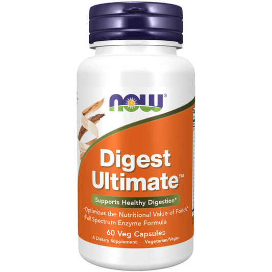 NOW Digest Ultimate 60 Veg Caps What is Digest Ultimate?  Digest Ultimate™ is a potent proprietary combination of digestive enzymes produced through controlled fermentation of select microbial species and is stable throughout the pH range of the GI tract. 