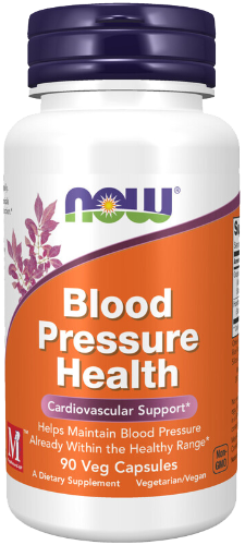 NOW Blood Pressure Health 90 Veg Caps. What is Blood Pressure Health?  NOW® Blood Pressure Health combines two botanicals widely known to support healthy cardiovascular function.  MegaNatural®-BP™ is a patented and clinically tested Grape Seed Extract standardized for Polyphenols.