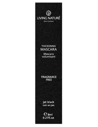Living Nature's certified natural Thickening Mascara in strong, impactful Jet Black thickens lashes without clumps or chemicals for stunning, not-to-miss eyes. Crafted with New Zealand Halloysite Clay plus active Mānuka Honey, Grapefruit Extract, and Vitamin E, this award winning mascara is fragrance-free and suitable for sensitive skin.