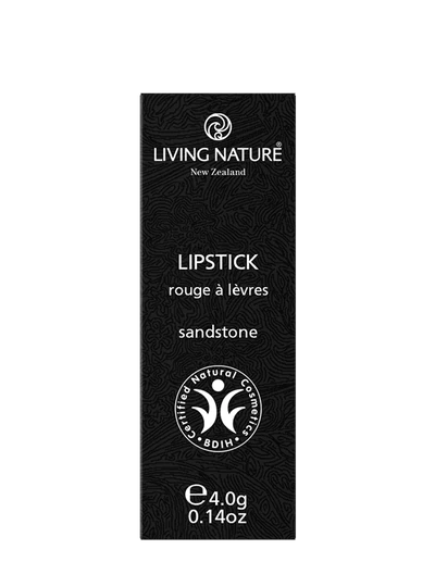 LIVING NATURE LIPSTICK - SANDSTONE Be cool and collected in Living Nature’s certified natural Sandstone lipstick, a soft taupe with cool undertones and a hint of rose. Formulated with the highest quality, all natural ingredients, Sandstone hydrates and rejuvenates lips while providing long-lasting luscious colour.