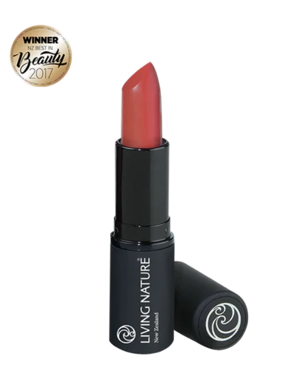 LIVING NATURE LIPSTICK - BLOOM Add a pop of summer colour with Living Nature’s certified natural Bloom lipstick, a warm coral pink perfect for any occasion. Formulated with the highest quality, all natural ingredients, Bloom hydrates and rejuvenates lips while providing long-lasting luscious colour.