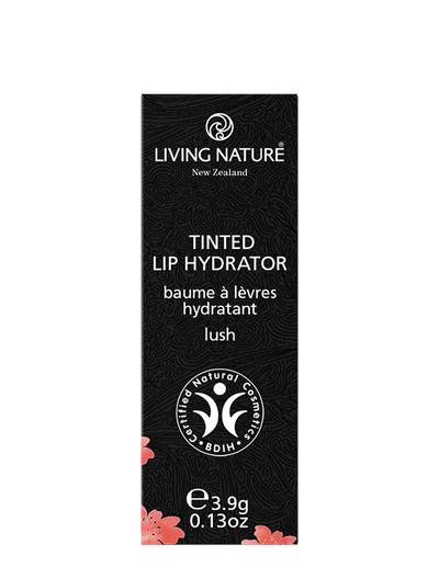 LIVING NATURE TINTED LIP HYDRATOR - LUSH 14 Living Nature's certified natural Lush Tinted Lip Hydrator is the perfect balance between lip care and lip colour. The subtle red hue will brighten and enhance your natural lip colour anytime, anywhere. 