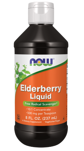 NOW Foods Elderberry Liquid 237ml 1st Stop, Marshall's Health Shop!  Elderberry (Sambucus nigra) is a multipurpose fruit used widely throughout Europe. As a centuries-old tradition, it has been used by herbalists as a tonic to maintain health and well-being. More recently, Elderberry has been recognized for its high nutritive value, especially for its potent free radical scavenging vitamins and anthocyanins.*