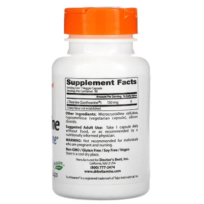 Doctor's Best L-Theanine with Suntheanine, 150 mg, 90 Veggie Caps Suntheanine® is the premier, patented form of the amino acid L-theanine. Suntheanine® is the purest form of L-theanine on the market today.