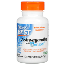 Doctor's Best Ashwagandha with Sensoril­® is a scientifically validated preparation of the renowned Ayurvedic superplant Withania somnifera. Clinical studies have been shown Ashwagandha to help support stress management and mental focus. It has also been shown to help support energy and alertness.