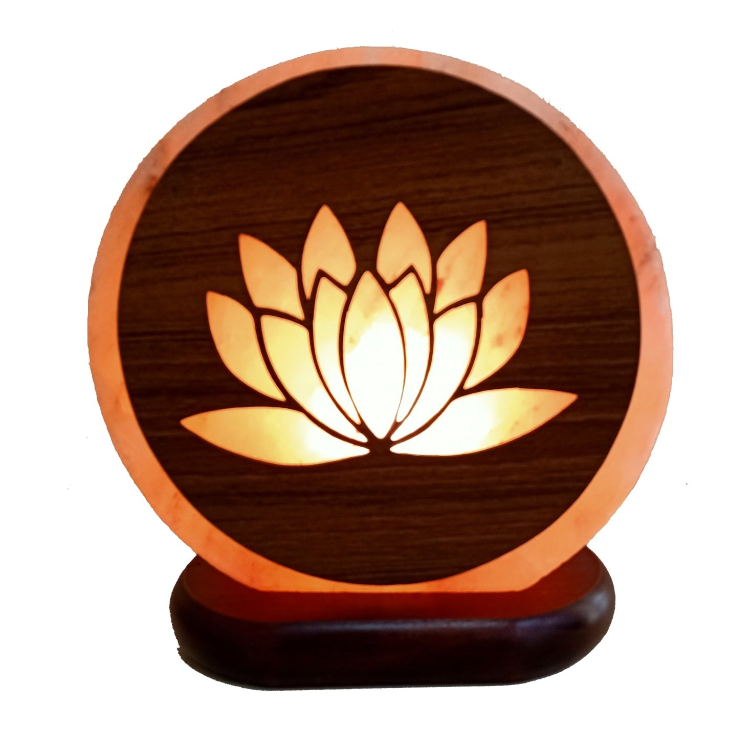 Himalayan Salt Lamp - Lotus Design Authentic Himalayan Salt Lamp. Each item comes with an electric cable and a bulb. Lamp Diameter 20cm Base Diameter 17cm SKU: 985L