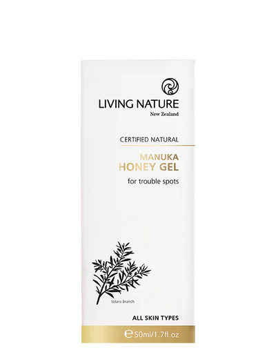 Living Nature’s certified natural Mānuka Honey Gel is an effective, soothing gel for blemish-prone skin and trouble spots. • Helps protect, cleanse and soothe the skin • Suitable for blemish-prone skin and trouble spots including scratches, insect bites, cold sores, eczema, rosacea and psoriasis • 50ml size perfect for the entire family • Certified natural • Made in New Zealand