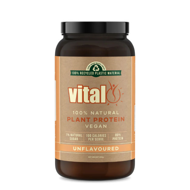 Vital Plant Protein Unflavoured 1st Stop, Marshall's Health Shop! If you’re looking for a protein supplement to help your body function at its best, you can rely on Vital Protein Powder. It contains over 18 amino acids, matching the profile of whey proteins which is unique for a vegetable protein. The protein is extracted from the highest quality European golden peas. This complete protein digests easily without causing bloating.