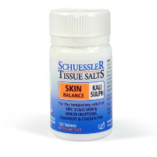 Dr Schuessler Tissue Salts Kali Sulph 6X 125 Tablets Kali Sulph – SKIN BALANCE Potassium Sulphate: SKIN BALANCE Cells lining the skin. Kali Sulph is found in the cells lining the skin. It supports the formation of skin cells, hair, and nails which is very important for recovery from skin ailments/imbalances.