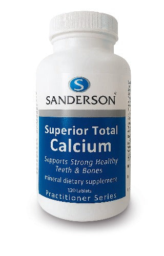 SANDERSON Superior Total Calcium 120 Tablets Low dietary levels of Calcium increase the risk of high blood pressure. Severe deficiency can lead to abnormal heartbeat, dementia and convulsions. As we age the risk of deficiency escalates because of decreased absorption due to lowered stomach acidity. Nutrition surveys show that many people, particularly women, eat diets that fail to supply the recommended Calcium intake (800 mg per day for adults).