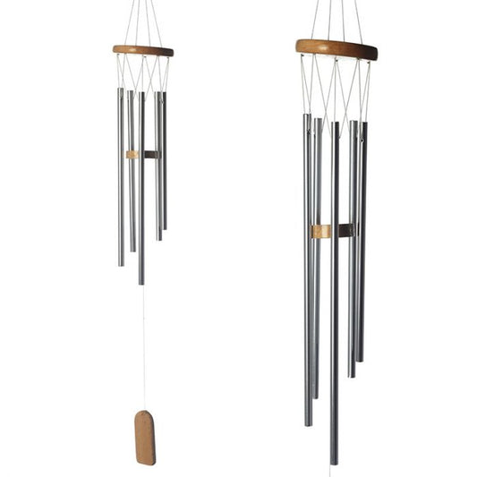 Wooden Wind Chime Metal Tubes 77cm