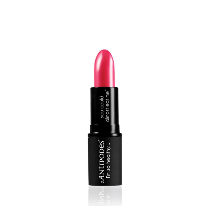 Antidodes Dragon Fruit Pink Moisture-Boost Natural Lipstick 4g 1st Stop, Marshall's Health Shop! This nourishing Moisture-Boost Natural Lipstick is formulated with ingredients that are not only safe and natural, but so healthy you could almost eat them! Pure plant oils of avocado, evening primrose, and jojoba seed mean our lipsticks condition as they colour.