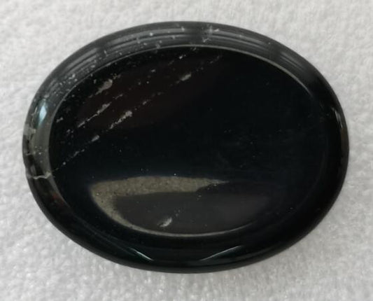 Obsidian Worry Stone Oval