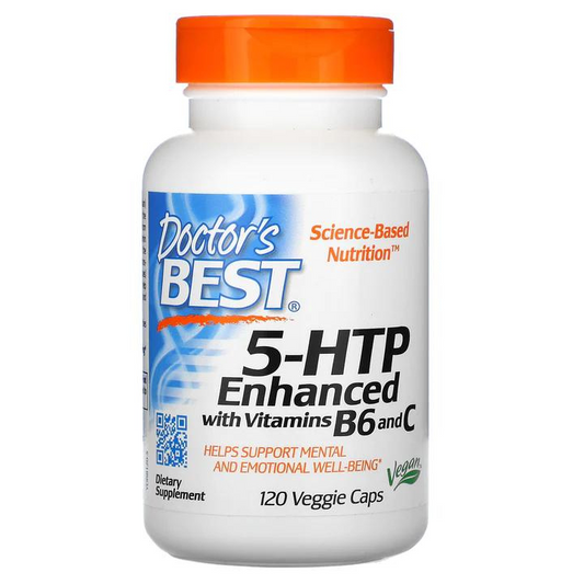 Doctor's Best 5-HTP (5-hydroxy L-tryptophan) contains a naturally occurring metabolite of the amino acid tryptophan. 5-HTP is extracted from the seeds of the Griffonia simplicifolia plant. Vitamin B6 and Vitamin C are important co-factors in the 5-HTP's conversion to serotonin, a neurotransmitter substance found at the junctions (synapses) between neurons.
