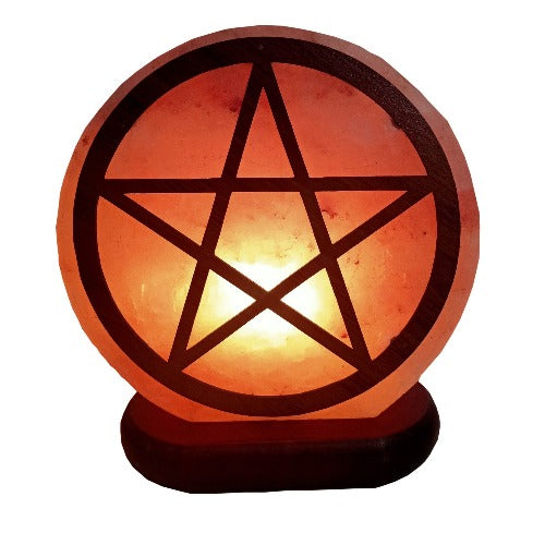 Himalayan Salt Lamp Pentagram Design Authentic Himalayan Salt Lamp. Each item comes with an electric cable and a bulb. 20 x 10.5 x 21.5 CM SKU: 985P