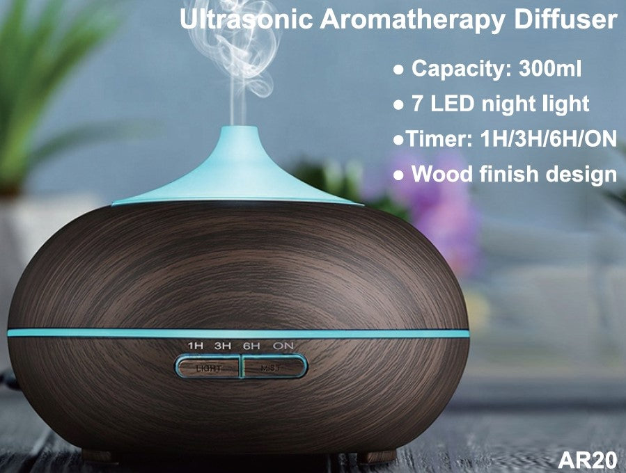 Aroma Diffuser Round Dark Wood - AR20