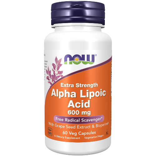 NOW Foods Alpha Lipoic Acid Extra Strength 600mg 120 Veg Capsules 1st Stop, Marshall's Health Shop!  What is Alpha Lipoic Acid? Alpha lipoic acid (ALA) is naturally produced in the human body in very small amounts but is also available in some foods. ALA is unique in that it can function in both water and fat environments.