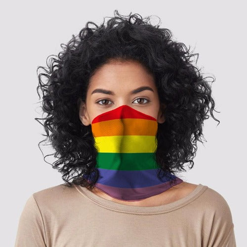 Neck Scarf Face Covering Tube Rainbow