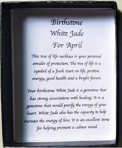 Birthstone Necklace White Jade April Length 70cm SKU: BN4