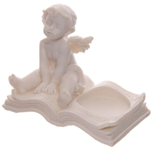 Cherubs On Book T/Light Candle Holder