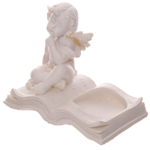 Cherubs On Book T/Light Candle Holder