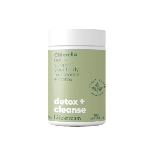 Lifestream Chlorella 1000 Mini Tablets Detox support from the super green algae. Lifestream Chlorella provides your body with high levels of chlorophyll + other plant sourced nutrients including vitamins, minerals and antioxidants. Its unique ‘cracked cell’ walls aids increased absorption + bioavailability. Chlorella supports your body with healthy cleansing + detoxification of chemicals, pollutants, toxins + some heavy metals.