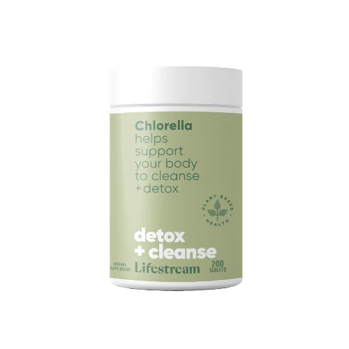 Lifestream Chlorella 200 Tablets Detox support from the super green algae. Lifestream Chlorella provides your body with high levels of chlorophyll + other plant sourced nutrients including vitamins, minerals and antioxidants. Its unique ‘cracked cell’ walls aids increased absorption + bioavailability. Chlorella supports your body with healthy cleansing + detoxification of chemicals, pollutants, toxins + some heavy metals.