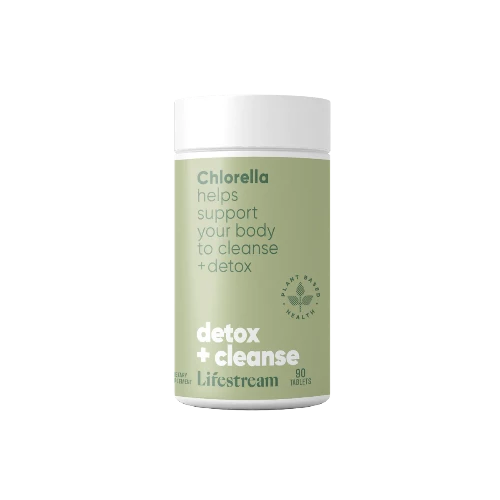 Lifestream Chlorella 90 Tablets Detox support from the super green algae. Lifestream Chlorella provides your body with high levels of chlorophyll + other plant sourced nutrients including vitamins, minerals and antioxidants. Its unique ‘cracked cell’ walls aids increased absorption + bioavailability. Chlorella supports your body with healthy cleansing + detoxification of chemicals, pollutants, toxins + some heavy metals.