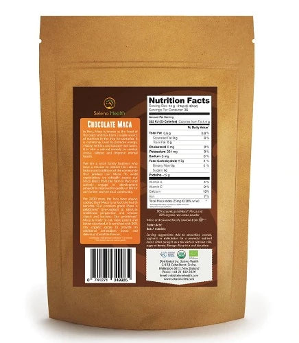 Organic Activated Chocolate Maca Powder Once harvested our maca is naturally dried for 3 months at altitude, then activated (pressure heated) to remove the starch and bacteria before being combined with 30% organic Peruvian cacao from the jungles of northern Peru to create an even more potent antioxidant superfood with a rich chocolate flavour.