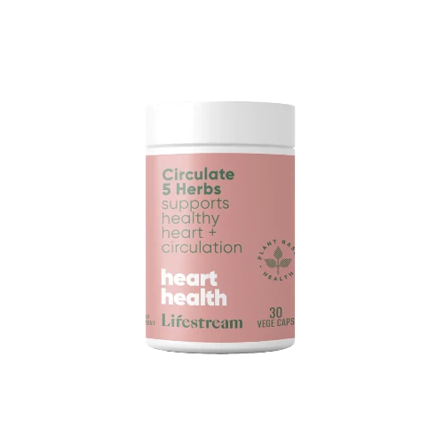 Lifestream Circulate 5 Herbs 30 VegeCaps Combining Hawthorn, garlic and more to support circulation and heart health. Do you suffer from cold hands or feet due to poor circulation? Do you feel like you need a little extra support for your memory? Maybe you've just found out that your cholesterol levels aren't as good as they should be.