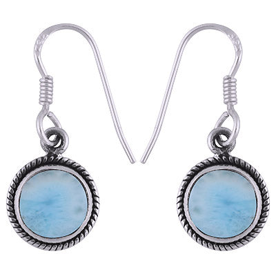 Coro Jewellery Larimar Earring on Hoop Sterling Silver SKU: ELAR508