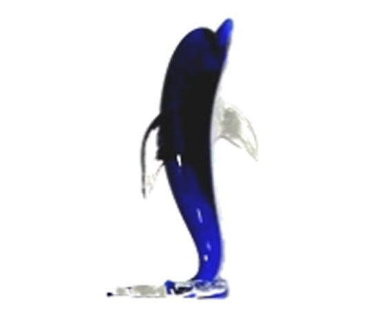 Kaku Dolphin Standing Glass Mini Blue