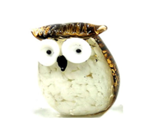 Kaku Owl Glass Mini Brown (H) 45mm  SMK:GMIN-110C