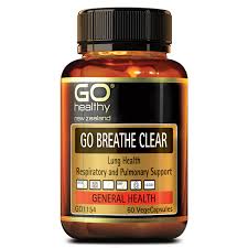 GO BREATHE CLEAR is a comprehensive formulation that provides natural support for healthy respiratory and pulmonary function. The combined ingredients help to support lung health, clear airways and healthy breathing.