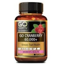 GO CRANBERRY 60,000+ is a triple strength formula that soothes and supports the urinary tract and bladder. Cranberry can be taken on going as a maintenance dose to support health of the urinary tract.