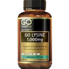 GO LYSINE 1,000mg provides the essential amino acid Lysine in a high potency 1-A-Day dose. GO Lysine 1,000mg has been specifically formulated to help nourish and protect the lips in times of stress and support lip health. Research has shown that the amino acid Lysine supports the body's ability to heal lip damage and help with outbreaks. An ideal product for sufferers to take when feeling run down.