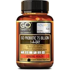 GO PROBIOTIC 75 BILLION offers a high strength, multi strained probiotic blend totalling 75 Billion live organisms, supplied in a convenient 1-A-Day dose. Each capsule provides a total of 12 superior and premium probiotic strains, including the scientifically researched HOWARU restore® probiotic blend. Supplied in a VegeCapsule using Delayed Release technology to ensure the probiotics survive the acidic stomach environment.
