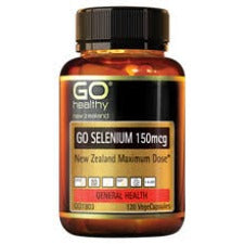 GO SELENIUM 150mcg is a trace mineral which acts as a powerful antioxidant. Levels of Selenium are low in New Zealand soils, increasing the need for Selenium supplementation to avoid deficiency. The maximum allowable dose in New Zealand for dietary supplements is 150mcg.  GO Selenium 150mcg contains the full New Zealand daily dose in each VegeCap